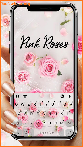 Pink Roses 2 Keyboard Theme screenshot