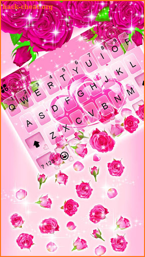 Pink Roses Gravity Keyboard Background screenshot