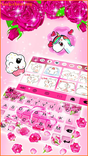Pink Roses Gravity Keyboard Background screenshot