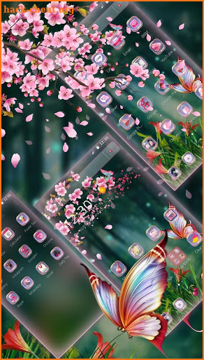 Pink Sakura Butterfly Theme screenshot