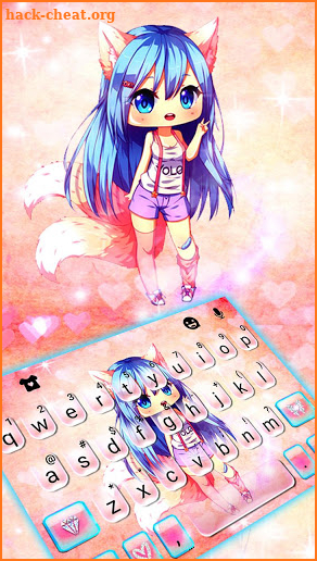 Pink Sakura Girl Keyboard Theme screenshot