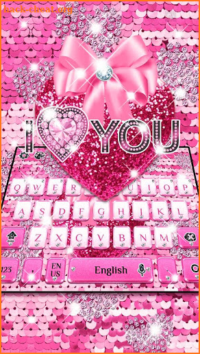 Pink Sequin Heart keyboard screenshot