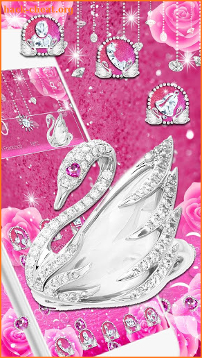 Pink Shine Diamond Swan Theme screenshot