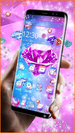 Pink Shiny Diamond Theme screenshot