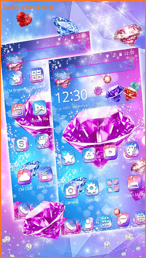 Pink Shiny Diamond Theme screenshot