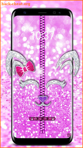 Pink Shiny Kitty Zipper Lock screenshot