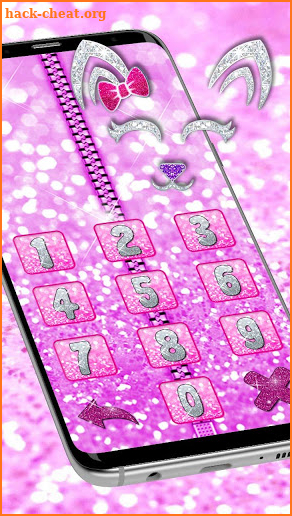 Pink Shiny Kitty Zipper Lock screenshot