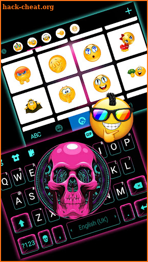 Pink Skull Pattern Keyboard Background screenshot