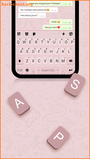 Pink SMS Keyboard Background screenshot