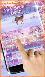 Pink Snow Deer Keyboard Theme screenshot