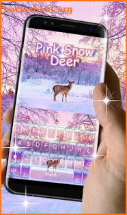 Pink Snow Deer Keyboard Theme screenshot