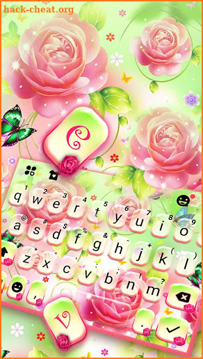 Pink Soft Roses Keyboard Theme screenshot