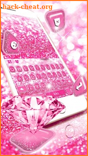Pink Sparkle Diamond Keyboard Theme screenshot