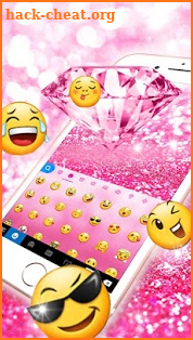 Pink Sparkle Diamond Keyboard Theme screenshot