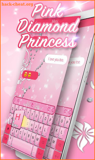 Pink Sparkling Diamond Princess Keyboard Theme screenshot