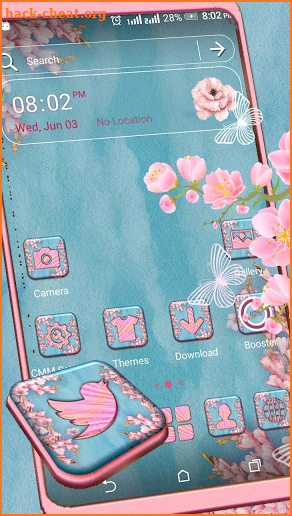 Pink Spring Flowers Launcher Theme screenshot
