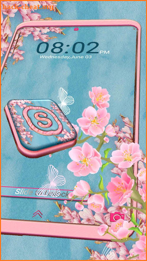 Pink Spring Flowers Launcher Theme screenshot