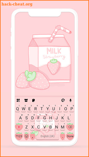 Pink Strawberry Keyboard Background screenshot