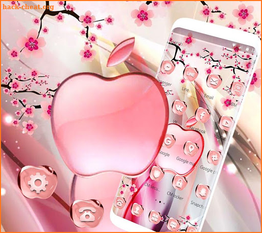 Pink Summer Flower Crystal Apple Theme screenshot