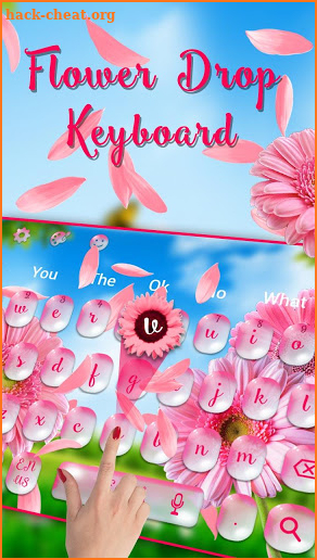 Pink Sunflower Keyboard Theme screenshot