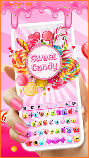 Pink Sweet Candy Keyboard Background screenshot
