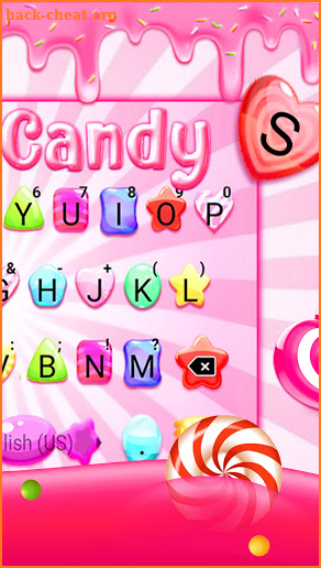 Pink Sweet Candy Keyboard Background screenshot