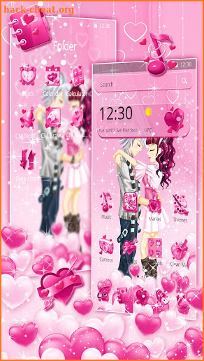 Pink Sweet Lovely Couple Theme screenshot
