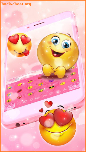 Pink Teddy Couple Love Keyboard Theme screenshot