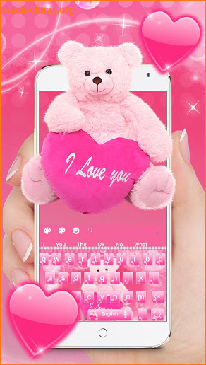 Pink Teddy Keyboard Theme screenshot