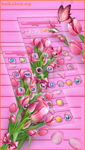 Pink Tulip Flower Theme screenshot