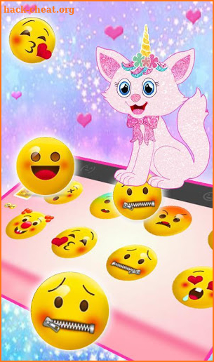 Pink Unicorn Cat Keyboard Theme screenshot