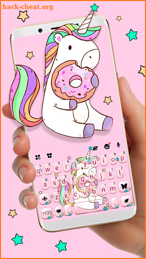 Pink Unicorn Donut Keyboard Theme screenshot