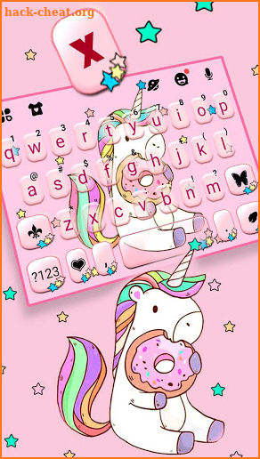 Pink Unicorn Donut Keyboard Theme screenshot