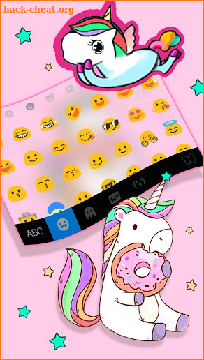 Pink Unicorn Donut Keyboard Theme screenshot