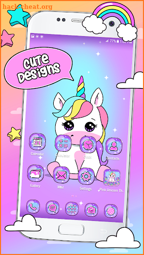 Pink Unicorn Theme Launcher screenshot