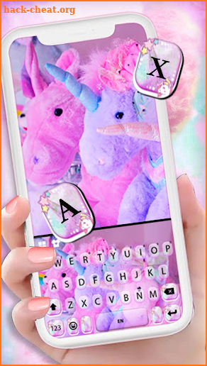 Pink Unicorn Toy Keyboard Background screenshot