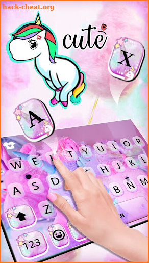 Pink Unicorn Toy Keyboard Background screenshot