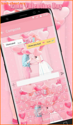 Pink Valentine Day Keyboard Theme screenshot