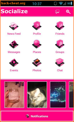 Pink /W Socialize for Facebook screenshot