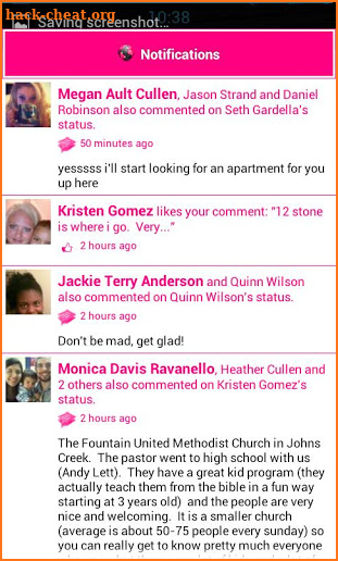 Pink /W Socialize for Facebook screenshot