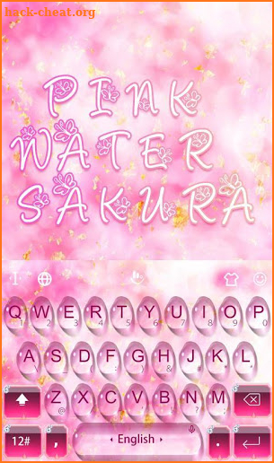 Pink Water Sakura Keyboard Theme screenshot