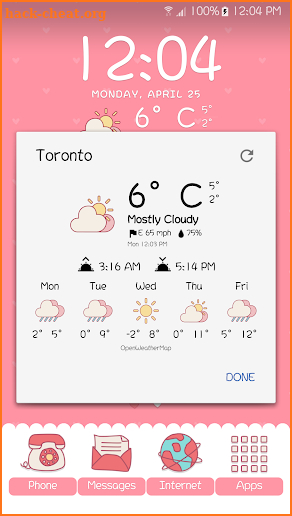 Pink Weather Icons for Chronus screenshot