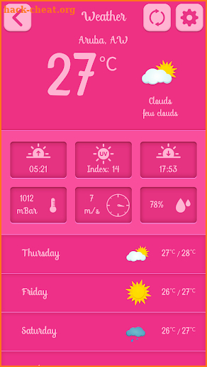 Pink Weather Widget screenshot