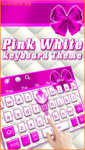 Pink White Bow Keyboard Theme screenshot