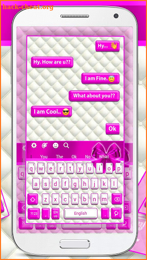 Pink White Bow Keyboard Theme screenshot