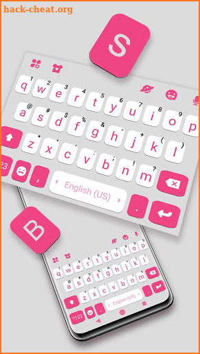 Pink White Chat Keyboard Theme screenshot
