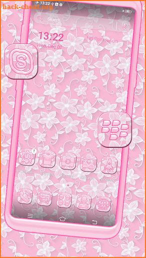 Pink White Flower Theme screenshot