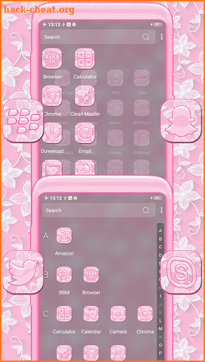 Pink White Flower Theme screenshot