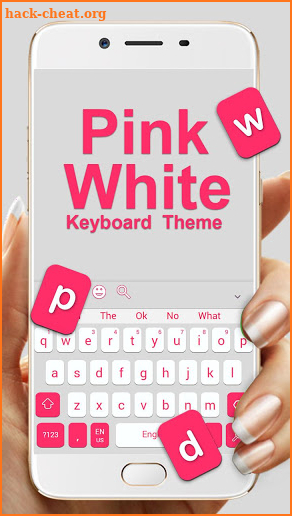 Pink White Keyboard Theme screenshot