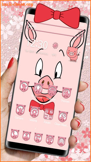 Pink Wiggles Pig Face Theme screenshot